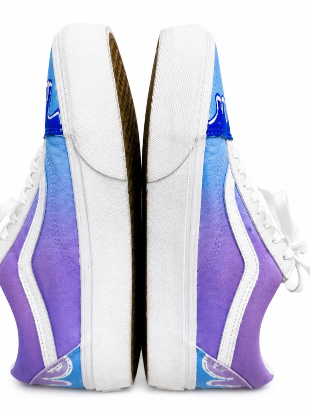 Custom Painted Vans Old Skool Ombre Blue Purple Drip Shoes W 9.5 M 8 - Picture 5 of 7